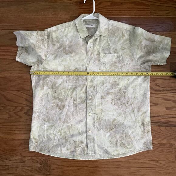 Adam Mar Mens Casual Short Sleeve Shirt Mens Large Wash Print Basic Cotton - Picture 5 of 6